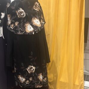 Samuel Dong Black Floral Embroidered Coat